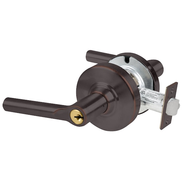 Schlage Grade 2 Entrance Cylindrical Lock with Field Selectable Vandlgard, Broadway Lever, Conventional Cyli ALX53P BRW 643E - main